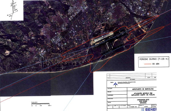 Envolvent di&uuml;rna en configuraci&oacute; OEST de 65dB de l'aeroport del Prat aprovada per la CSAAB l'11 de desembre de 2003