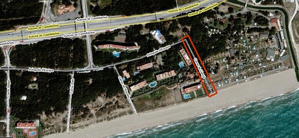 Localizaci&oacute;n de la calle Llan&ccedil;&agrave; en Gav&agrave; Mar
