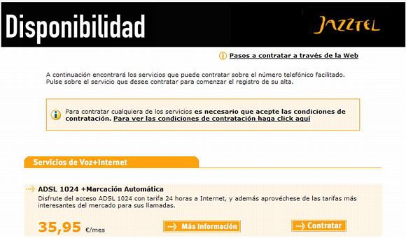 Oferta d'ADSL de JAZZTEL a Gav&agrave; Mar (Desembre de 2006)