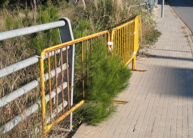 Tanca trencada a l'avinguda Europa de Gav&agrave; Mar (molt a prop de l'avinguda del mar) (12 de desembre de 2008)