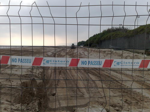 Obres de construcci&oacute; del nou tram del passeig mar&iacute;tim de Gav&agrave; Mar (3 de mar&ccedil; de 2008)
