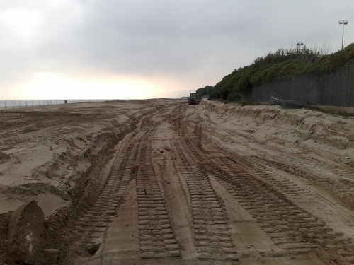 Obres de construcci&oacute; del nou tram del passeig mar&iacute;tim de Gav&agrave; Mar (3 de mar&ccedil; de 2008)