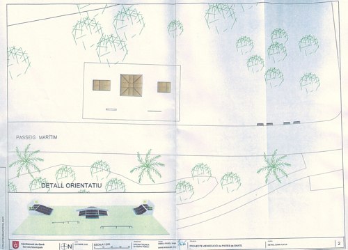 Pl&agrave;nol d'ubicaci&oacute; de la futura pista d'SKATE de Gav&agrave; Mar