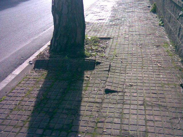 Vorera en molt mal estat al carrer de la Ciutat del Rep�s de Gav� Mar (16 de Gener de 2009)