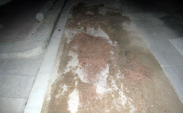 Zona de l'encreuament del carrer de Garraf amb el carrer de Cunit de Gav� Mar amb sots per no haver sigut asfaltat (30 d'Octubre de 2009)