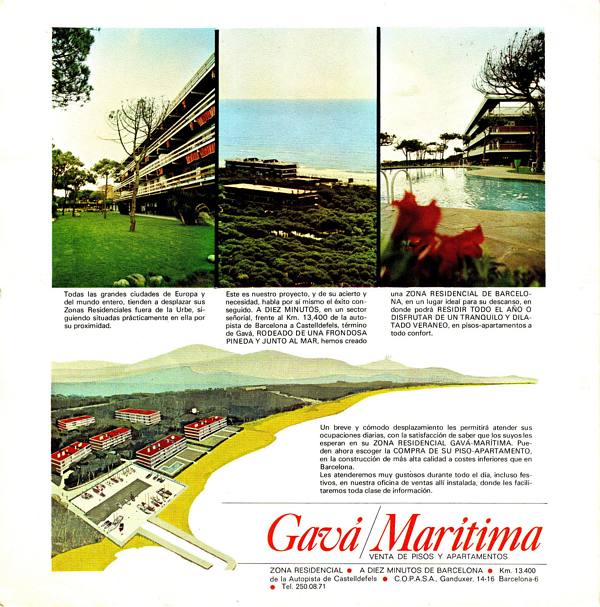 (1960) Folleto promocional de Gav&agrave; Mar&iacute;tima
