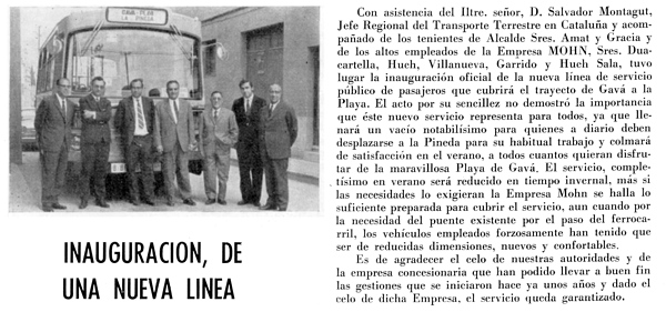 (Abril 1971) Inauguraci&oacute;n autob&uacute;s en Gav&agrave; Mar (Gracias a Josep Campmany)