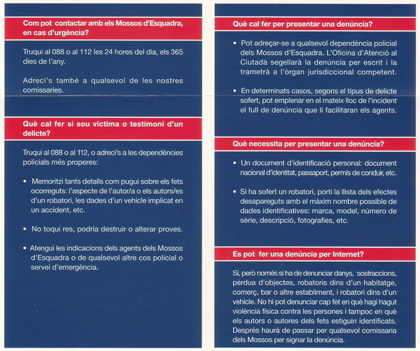 Informaci&oacute;n editada por los Mossos d'Esquadra en el su despliegue en Gav&agrave; Mar (1 de noviembre de 2007)