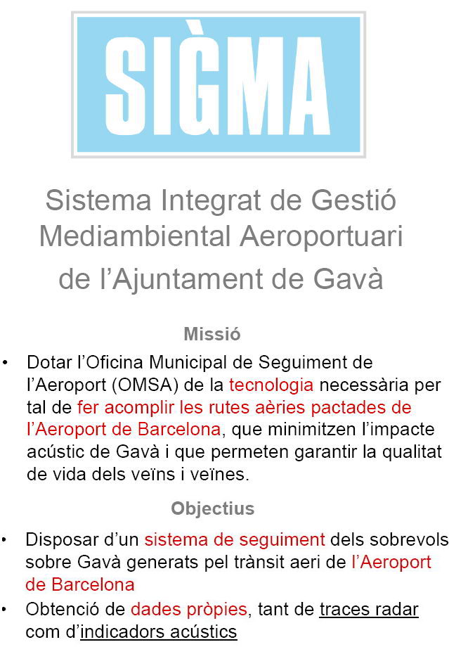 Informaci� oferta a la premsa sobre el sistema SIGMA de control de l'aeroport de Barcelona-El Prat per part de l'Ajuntament de Gav� (part 1 de 6)